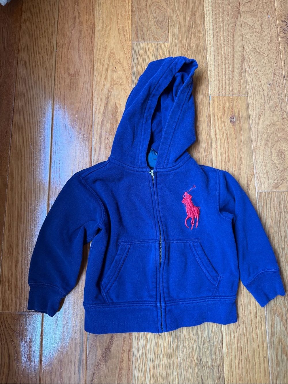 Polo Ralph Lauren toddler boys blue zip up sweatshirt big logo